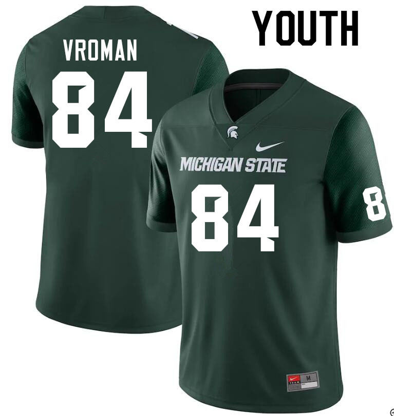Youth #84 Tyler Vroman Michigan State Spartans College Football Jerseys Sale-Green